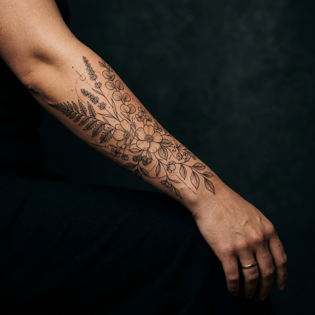 Beautiful botanical tattoo